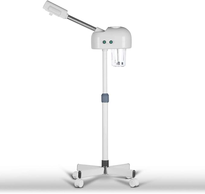 Professional Ozone Facial Steamer for Esthetician with Hot Mist, Stand Facial Steamer On Wheels, Height Adjustable & 360° Rotatable Nozzle, Home & Salon SPA