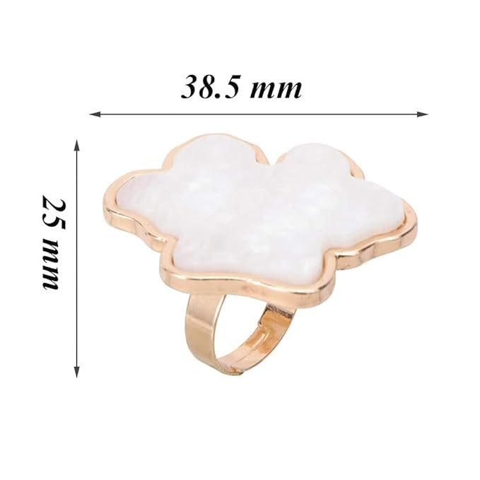 AKOAK Adjustable Mini Nail Ring Tray, Resin Nail Art Gel Makeup Plate Palette, Ring Gel Polishing Mixing Tray DIY Color Plate Nail Art Polishing Paint Plate (Cloud, 2Pcs)