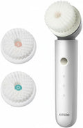 KINGDO Sonic Facial Cleansing Brush, Electric Face Scrubber with 3 Cleaning Modes, IPX7 Waterproof face Brushes for Cleansing with 2 Magnetic Brush Heads, Rechargeable Battery for All Skin Types