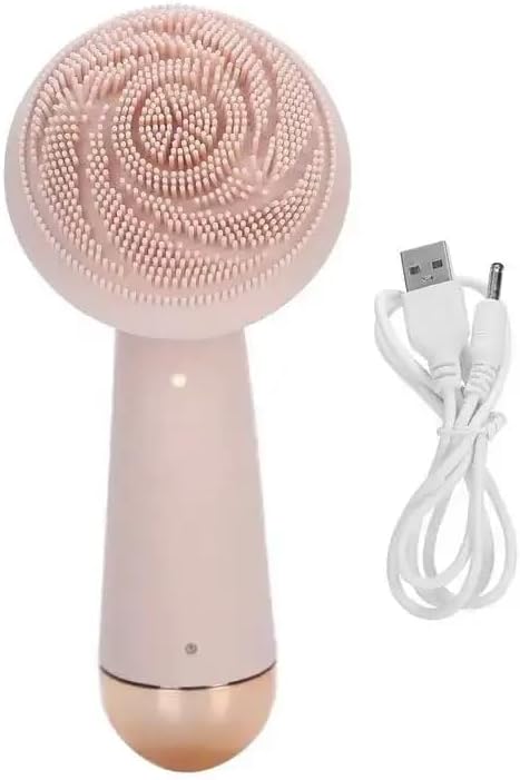 Sonic Facial Cleansing Brush, 4 Rejuvenating Settings, Waterproof Silicone Head, Pink