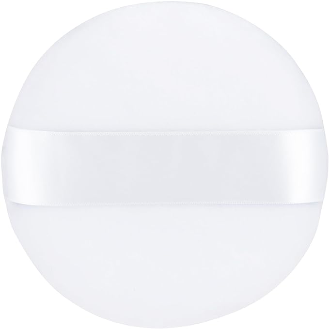 Body Powder Puff Extra Large 6" Soft Dusting Powder Puff for Women Bath and Face Makeup Setting Powder Applicator - Perfect for Talcum or Loose Powder, Big Beauty Sponge (White 6" Only Puff)