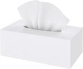 SILUT Tissue Box Cover Rectangle, Tissue Box Holder Decorative, Acrylic Tissue Box Cover, Tissue Holder for Bathroom, Home, Restaurant, Kitchen - Matte White