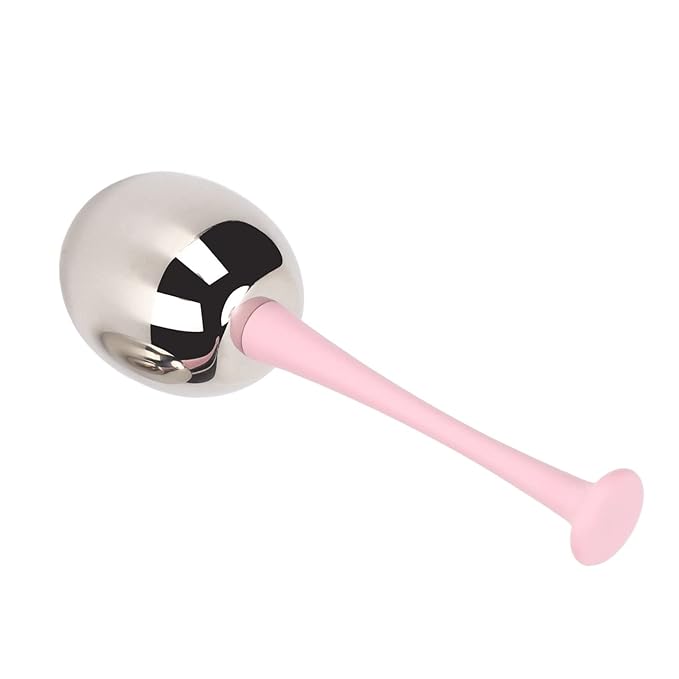 Facial Ice Globes for Face and Eyes, Stainless Steel Ice Roller Facial Massage Tool for Puffiness Dark Circles, Cooling Face Roller Skin Care Beauty Tools (Pink Handle)