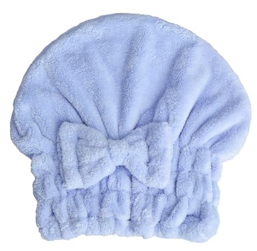 Microfiber Hair Drying Towels Head wrap with Bow-Knot Shower Cap Hair Turban hairWrap Bath Cap for Curly Long & Wet Hair Gift for Women 2pack