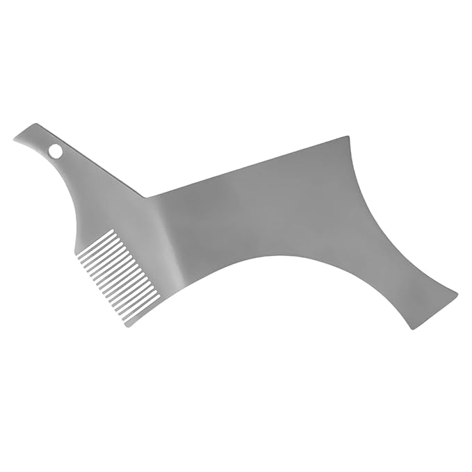 Stainless Steel Beard Shapers With Comb Beard Shaping Styling Tool Beard Shaping Template Guide Comb For Man Beard Trim Beard Care Implement