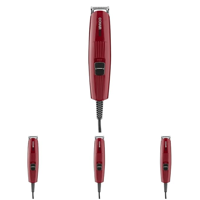 ConairMAN Beard Trimmer for Men Includes Nose and Ear Hair Trimmer and 5-Position Comb Attachment, 4 Piece Men's Grooming Kit, Corded (Pack of 4)