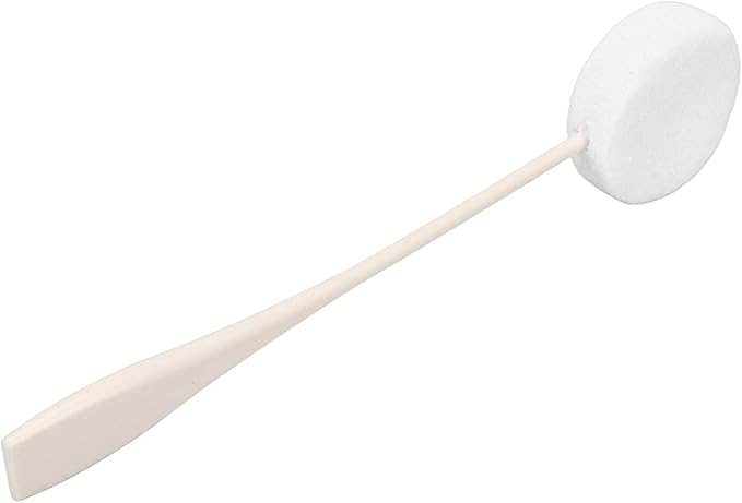 Bediffer 5 Piece Set of Soft Powder Puffs, Long Handled Lotion Applicator with Incredible Water Absorption, Ideal for Home Use, White