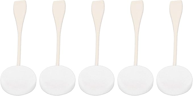 Long Handled Powder Puff, Body Lotion Applicator Water Absorption 5pcs Soft PVA Tight Skin Comfortable Hold for Home Use(White)