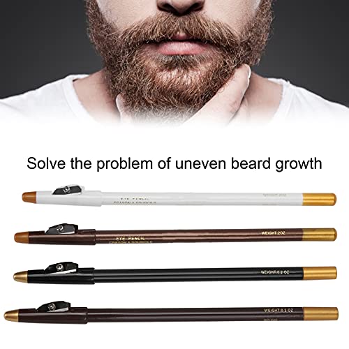 4pcs Hairline Pencil Beard Pencil Filler for Men, with Sharpener, Hairline & Mustache Tracing Tool, Shaping & Styling Kit, & Long-Lasting