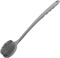 Silicone Back Scrubber for Shower Body Brush with Long Handle Double Sided Bath Exfoliating Massage Brushes Men Women (Grey)
