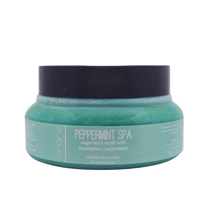 Exfoliating Sugar Scrub for Body – Hydrating Moisturizing Body Polish with Natural Oils – Gentle Spa Skincare for Smooth, Glowing Skin (5 oz., Peppermint Spa (Peppermint & Eucalyptus))