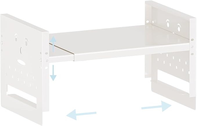 Adjustable Top Storage Shelf for Refrigerator or Washer, Dryer Countertop, Expandable Storage Shelves for Kitchen, Laundry Room and Dorm Room (White)