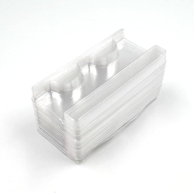 100 Pieces Clear Eyelash Trays Holder Lash Tray Holder Plastic Eye Lash Trays Empty Eye Lash Trays Holder Plastic False Eyelash Tray for False Eyelash Storage Dispaly, 4.2 x 2 Inches