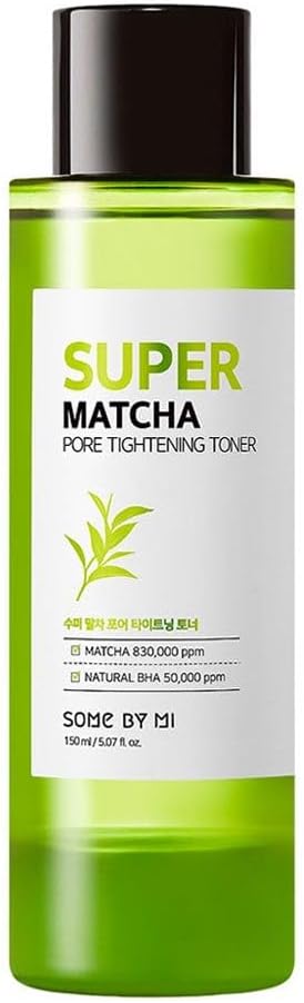 SOME BY MI Super Matcha Pore Tightening Toner - 5.07Oz, 150ml - Made from Matcha Extracts for Sensitive Skin - Skin Moisturizing and Purifying - Blackheads, Sebum and Pore Care - Korean Skin Care