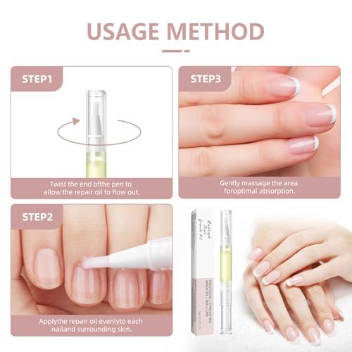 Cuticle Oil Pen, Cuticle Oil for Nail Strengthener, Radiant Nail Growth Oil with Tea Tree Oil, Cuticle Remover Pusher Oil Pen, 4 Pack