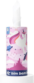 Bim Bam Boo 100% Bamboo Facial Tissue Tube, 3-ply Hypoallergenic Travel Tissues in Car Tissue Holder, 1 Eco-Friendly Cylinder Tissue Tube