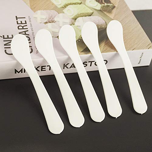 30pcs White Plastic Cosmetic Mask Mixing Spoon Spatulas Facial Cream Shovels Mud Mask Scoops Skin Care Mask Brushes Applicator, DIY Mask Tool Set