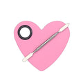 1 Set Heart Stainless Steel Cosmetic Makeup Palette with Spatula Cosmetic Artist Palette Mixing Palette with Spatula Nail Art Eye Shadow Lipsticks Mixing Makeup Tools, Pink
