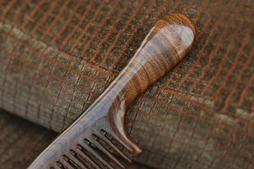 Real Natural Green Sandalwood Wooden Comb/Boutique Hair Comb - NO SNAGS,NO STATIC,NO TANGLE (Long standard tooth)