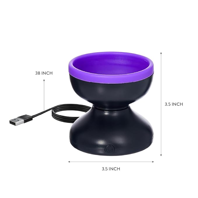 ÉCLAT Electric Makeup Brush Cleaner Machine, Remove Residue on Brush, Sponge, Powder Puffs, Cosmetic Tool Cleaner, No Batteries Needed, Portable Spinning Washer Saves Cleanser Solution (Black/Purple)