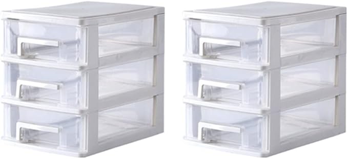 Beaupretty Sundries Holder 3 Layers Storage Box Desk Drawer Type Organizer Pp Plastic Mini Cosmetics Storage Case