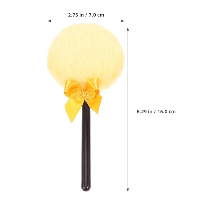 Large Dry Powder Puff with Handle for Body and Face Soft Plush Lollipop Shape Applicator 6.3 Inch Long Handle Body Powder Applicator for Makeup and Dusting