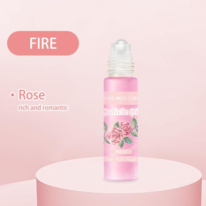 2pcs Cuticle Oil Roller Nourishing Moisturizing Roll On Cuticle Oil for Convenient Portable Nail Rollerball for On the Go Hydration and Care (rose&green tea)