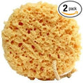 Beach Bum Foam Bath Sponge - 2 Count Yellow Synthetic Mesh