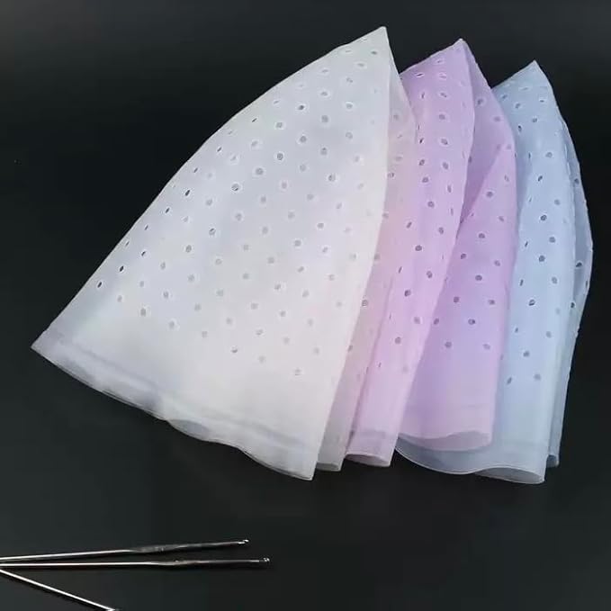 2pc pink Silicone Highlight Cap Hair With Hook Professional Reusable Dyeing for Personal Barber Shop Women Men