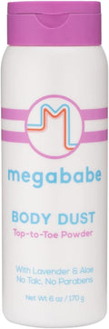 Megababe Sweat Absorbing Body Powder - Body Dust | Hot Weather Essential | with Lavender & Aloe | Talc-Free, All Natural | 6 oz (Pack of 1)