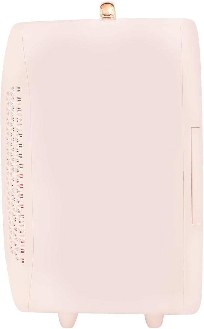 Cosmetic Fridge with LED Mirror & Adjustable Shelves, 12V/110V Mini Skincare Refrigerator for Bedroom, Vanity, Office, 4 Gal, Gift for Women (Pink)