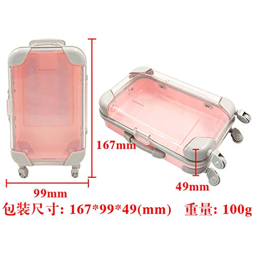 HBZGTLAD 10pcs false eyelashes packaging box pink luggage lashes suitcase luxury mink lashes packing fluffy and curly case empty (Pink)