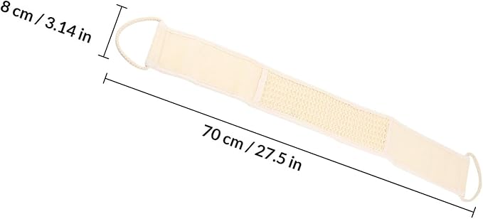 Uonlytech 2pcs Exfoliating Shower Brush Bath Back Scrubber Strap Natural Loofah Fiber Spa Skin Cleaning Body Brush for Men and Women Random Color