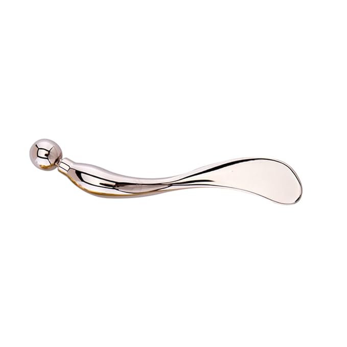 Zinc Alloy Eye Cream Spoon for Eye Fatigue Relief and Facial Massage - Multi-Functional Beauty Tool for Skincare Application (Silver)