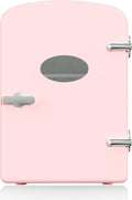 YSSOA 9 Cans Compact Mini Fridge, Warmer and Cooler Portable Refrigerator with Observation, Freon-Free & Eco Friendly, 6L with window, Pink