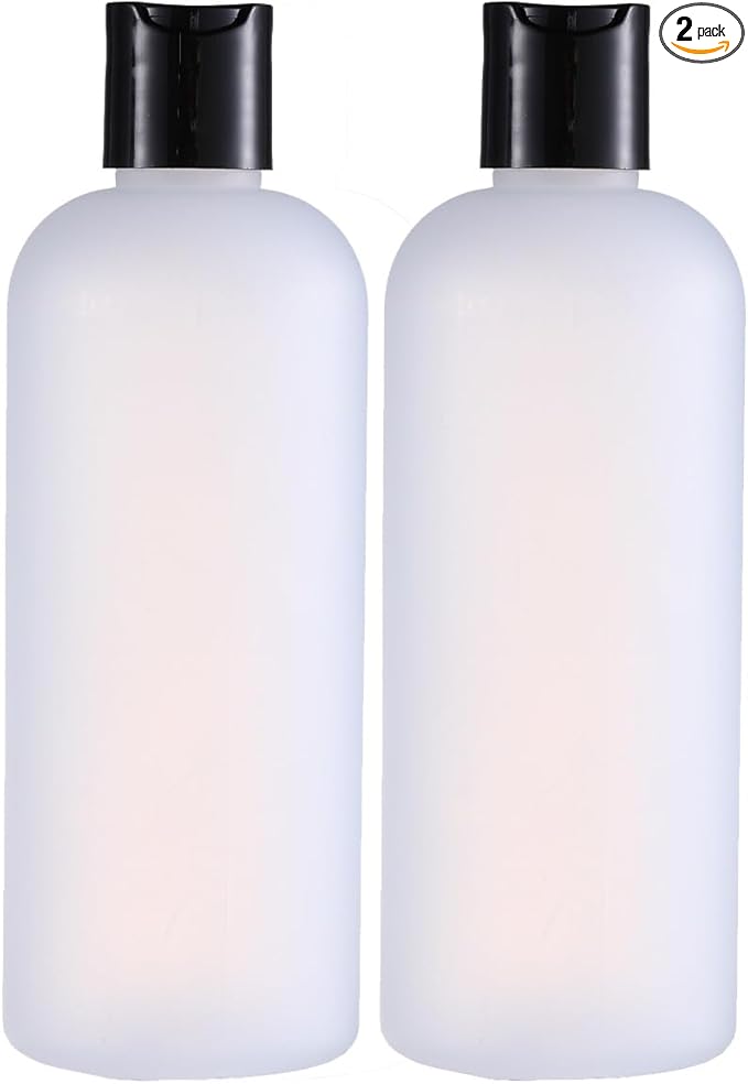 10 oz Small Plastic Bottles with Disc Caps, Empty Shampoo Bottle, Leak Proof Travel Bottles for Toiletries,Conditioner,Lotions,Cream, Dish Soap,BPA Free, Pack of 2