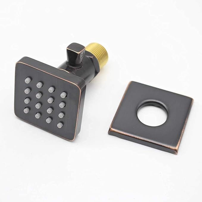 (Upgrade) Shower Body Jets with On-Off switch Solid Brass Shower Body Spray Massage Nozzle Wall Jets, Flow Can Be Controlled, Showerhead Can Swivel (4PCS, Oil Rubbed Bronze)