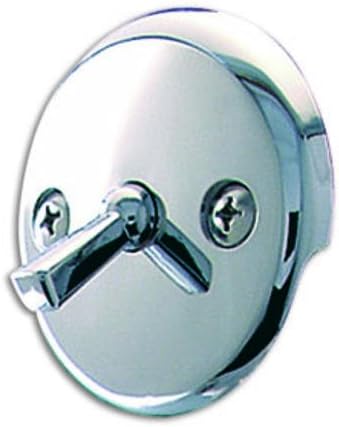 PF WaterWorks PF0960-CHBath Tub/Bathtub Drain Trip Lever Overflow Face Plate with Matching Screw for Waste and OverflowChrome