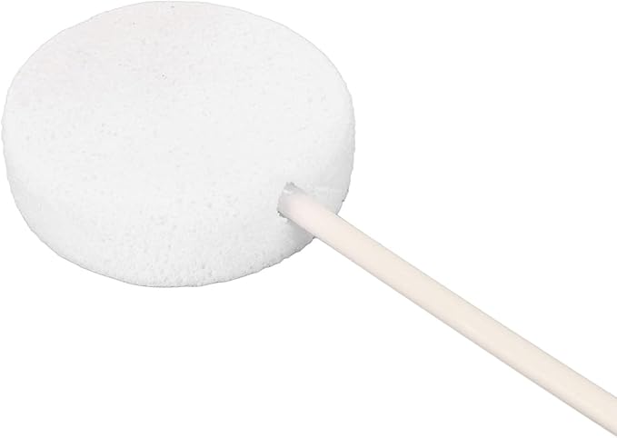 Bediffer 5 Piece Set of Soft Powder Puffs, Long Handled Lotion Applicator with Incredible Water Absorption, Ideal for Home Use, White