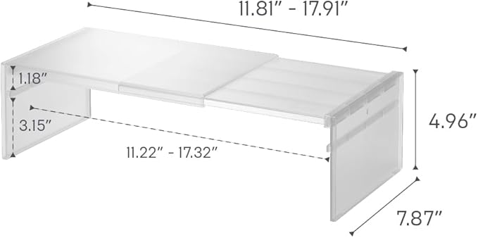 Yamazaki Home Tower Adjustable Extendable Refrigerator Storage Rack - 2-Level Height Adjustable Shelf For Fridge Organization - Customizable Width, Easy Assembly, Fits 2L Bottles - Plastic -
