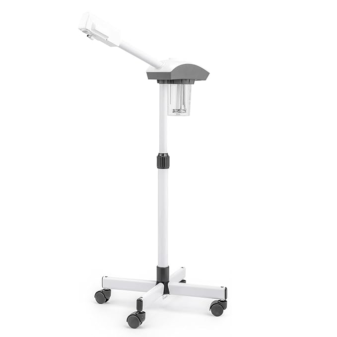 Professional Facial Steamer Machine, Beautician Steamer Facial Spa, Hot Ionic Mist Face Steamer for Home Beauty Salon, Personal Skin Care Deep Cleaning, White