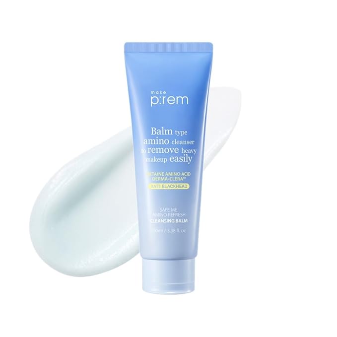MAKE P:REM Safe Me. Amino Refresh Cleansing Balm, Gentle Makeup Remover for Deep Cleansing, Removes Blackheads, Eye-Safe Cleanser, Korean Skin Care, 3.38 Fl Oz, 100ml
