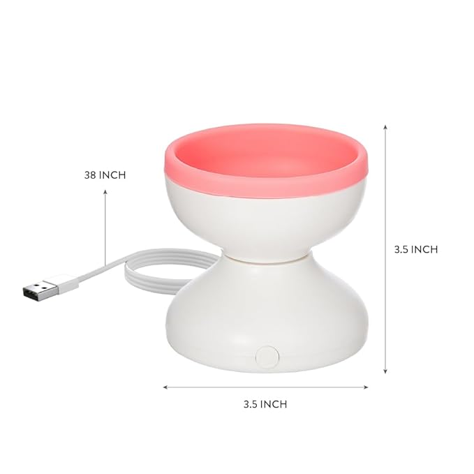 ÉCLAT Electric Makeup Brush Cleaner Machine, Remove Residue on Brush, Sponge, Powder Puffs, Cosmetic Tool Cleaner, No Batteries Needed, Portable Spinning Washer Saves Cleanser Solution (White/Pink)