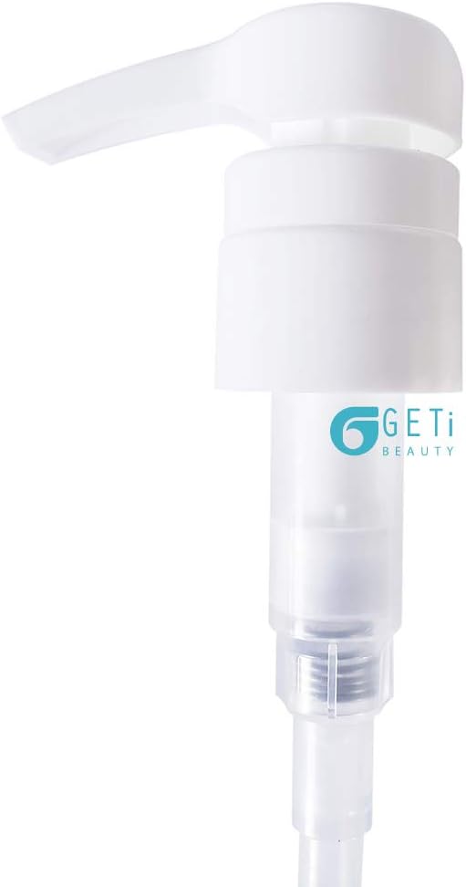 2-Pack Liter 33.8 oz Shampoo Conditioner Pump Dispenser | Fits Most Salon Brand Liter Size Bottles with a 1-inch Wide Opening | Not Compatible with Joico or Amika Bottles | White | by Geti Beauty