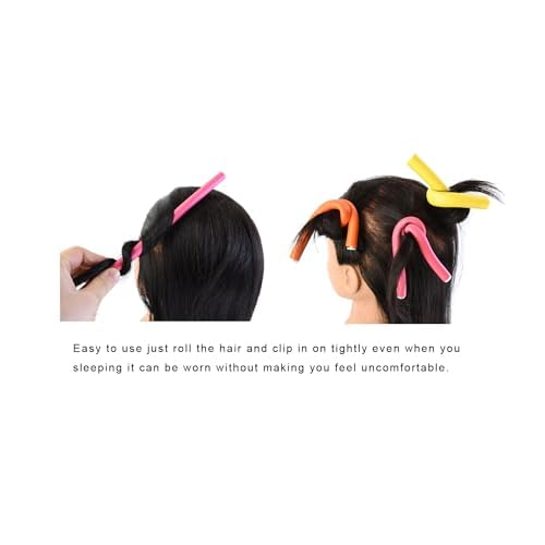 30 Pieces 9.45 Inch Flexible Hair Curling Rods Soft Foam Hair Curlers Rollers No Heat Bendable Curling Rods for Short Medium Long Hair (5 Colors)