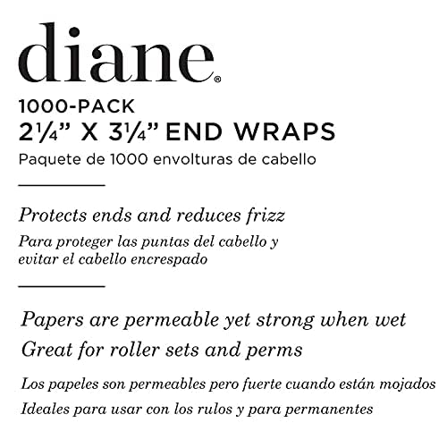 Diane End Wraps for Styling Hair in Salon or at Home 2.25 inch x 3.25 inch, White, Pack of 4, 4000 total wraps