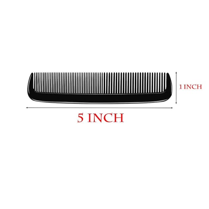 (6 Pack) 5" Pocket Hair Comb Beard & Mustache Combs for Men's Hair Beard Mustache and Sideburns