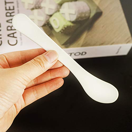 30pcs White Plastic Cosmetic Mask Mixing Spoon Spatulas Facial Cream Shovels Mud Mask Scoops Skin Care Mask Brushes Applicator, DIY Mask Tool Set