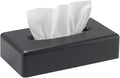 Tissue Box Cover, Rectangular Black Wall Mounted Facial Paper Holder Dispenser, Prefert for Storage on Bathroom Vanity, Kitchen, Night Stand, Countertops Office and Car.