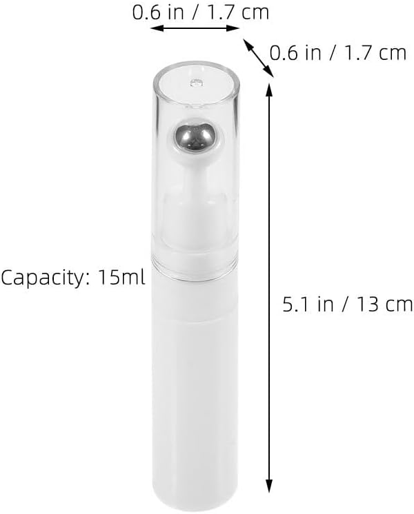 Eye Cream Container Roller Bottle, 2pcs 15ml Empty Roll On Bottles Travel Essential Oil Roller Bottles Refillable Cream Bottle Eye Cream Applicator Roller Cosmetic Dispenser for Women